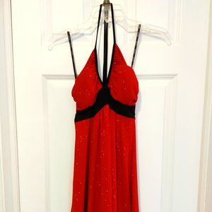 XOXO Red Glitter Halter Dress